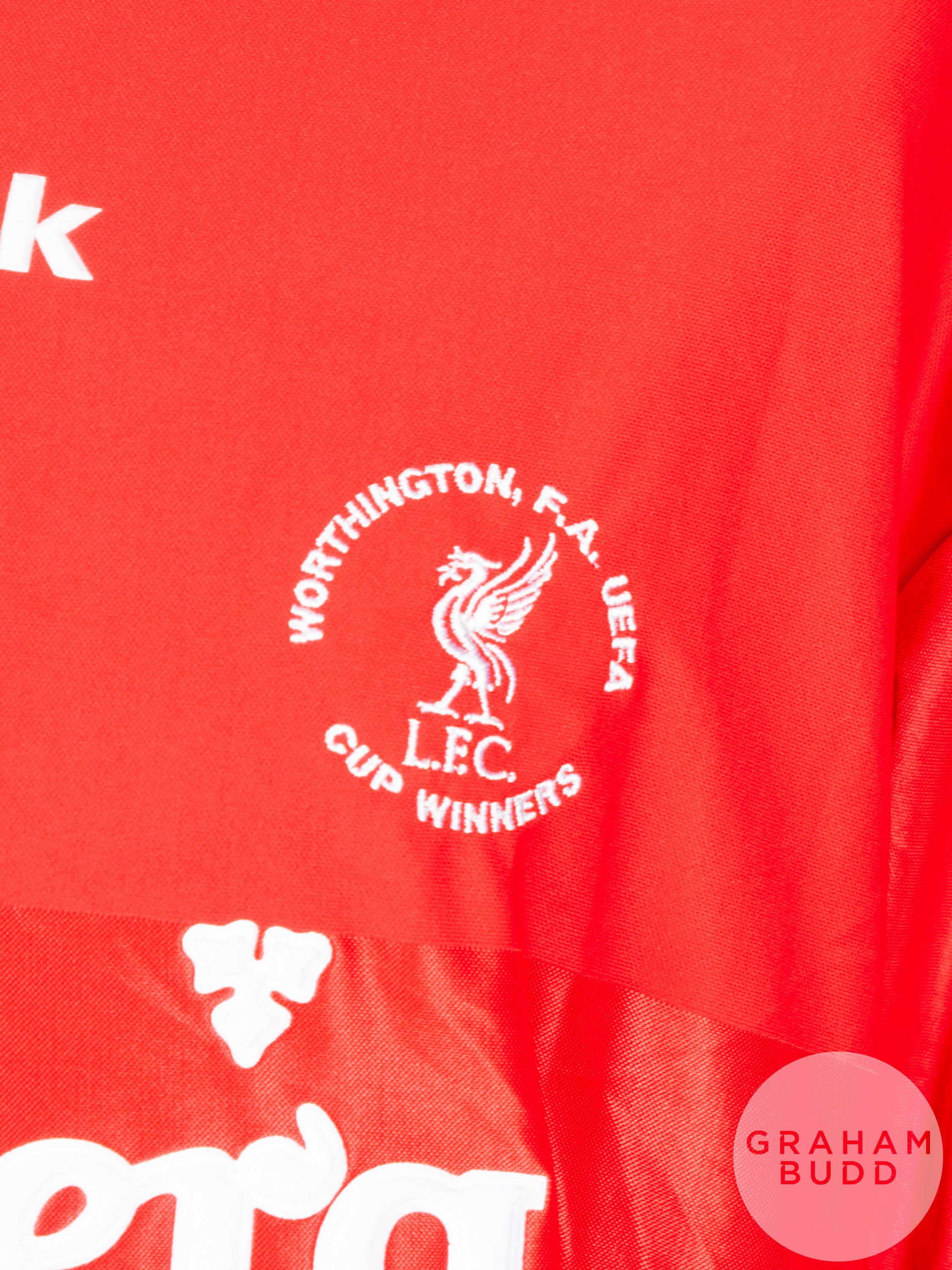 Alex Miller red and white Liverpool Treble Cup-winning commemorative shirt - Image 3 of 4