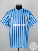 Sky blue and dark blue No.16 Ayr United short-sleeved shirt, 1988-90