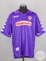 Lorenzo Amoruso purple No.5 Fiorentina short-sleeved shirt, 1999-2000