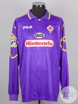 Andrei Kanchelskis purple and yellow No.17 Fiorentina long-sleeved shirt, 1997-98,