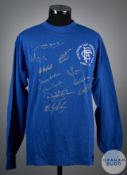Rangers team signed blue 1972 European Cup Winners' Cup final retro shirt