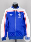 Alex Miller blue, red and white Rangers Scottish Cup Final tracksuit top, 1981/82