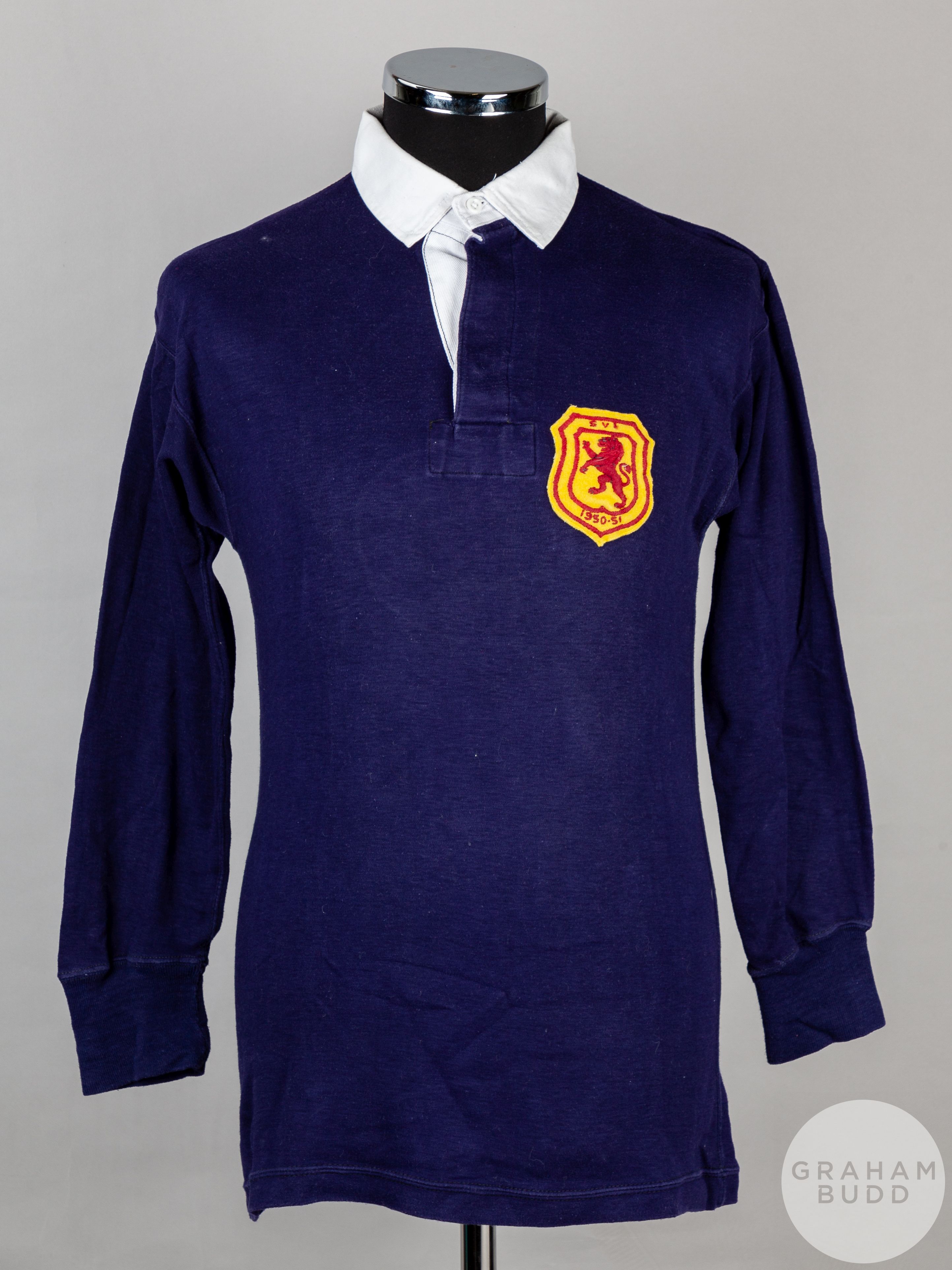 Alex Forbes blue and white No.6 Scotland v. Northern Ireland long-sleeved shirt