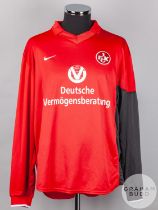 Olaf Marschall red and black No.11 Kaiserslautern long-sleeved shirt, 2000