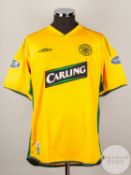 Henrik Larsson yellow No.7 Celtic short-sleeved shirt