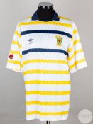 White, yellow and blue No.6 Scotland international short-sleeved shirt, 1988-91
