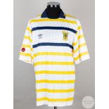 White, yellow and blue No.6 Scotland international short-sleeved shirt, 1988-91