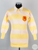 Primrose and pink Scotland International long-sleeved shirt, circa 1908