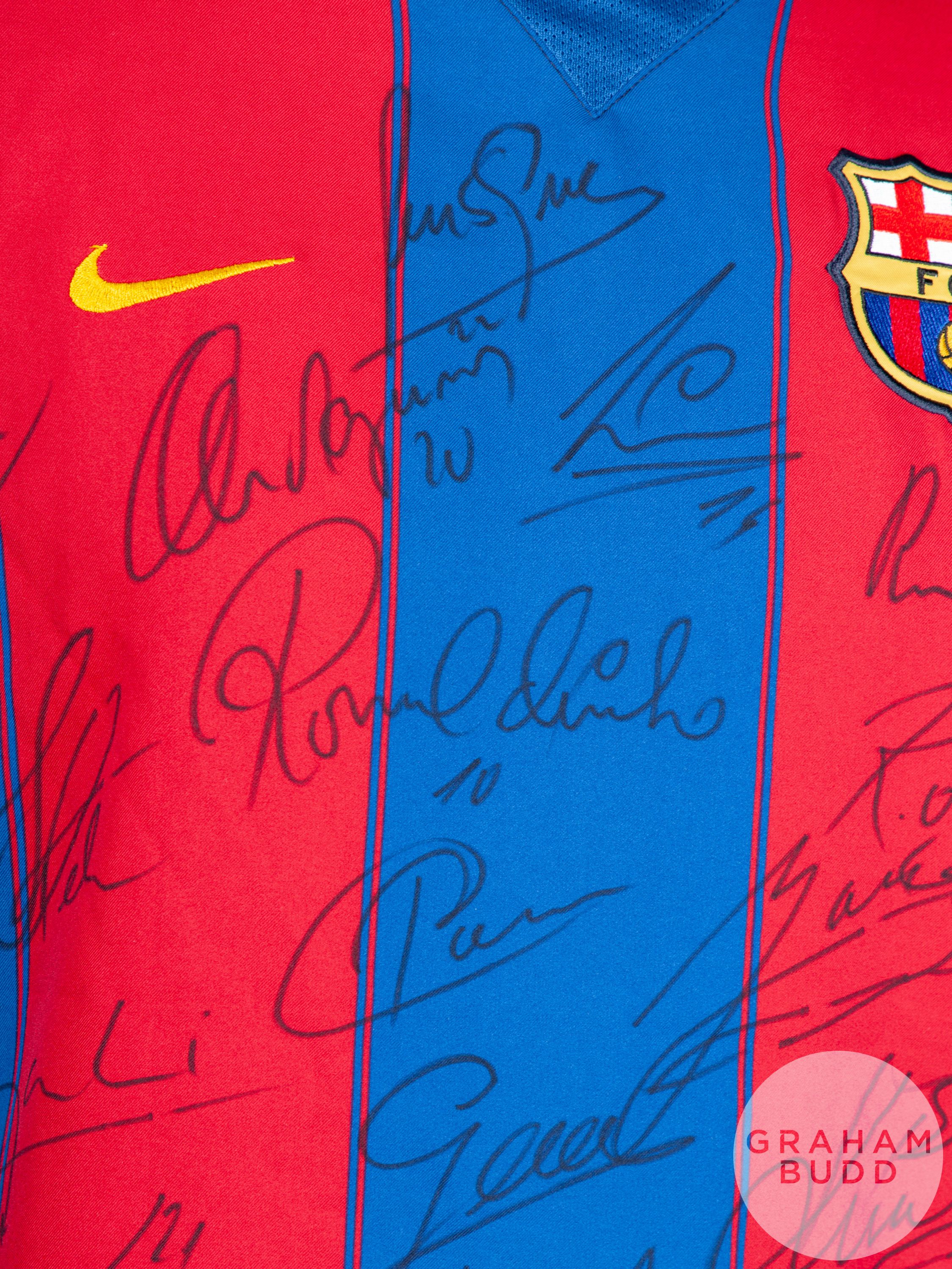 Garnet and blue Barcelona autographed short-sleeved shirt - Image 3 of 7