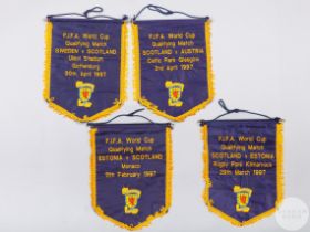 Alex Miller four official Scotland International match pennants, 1997