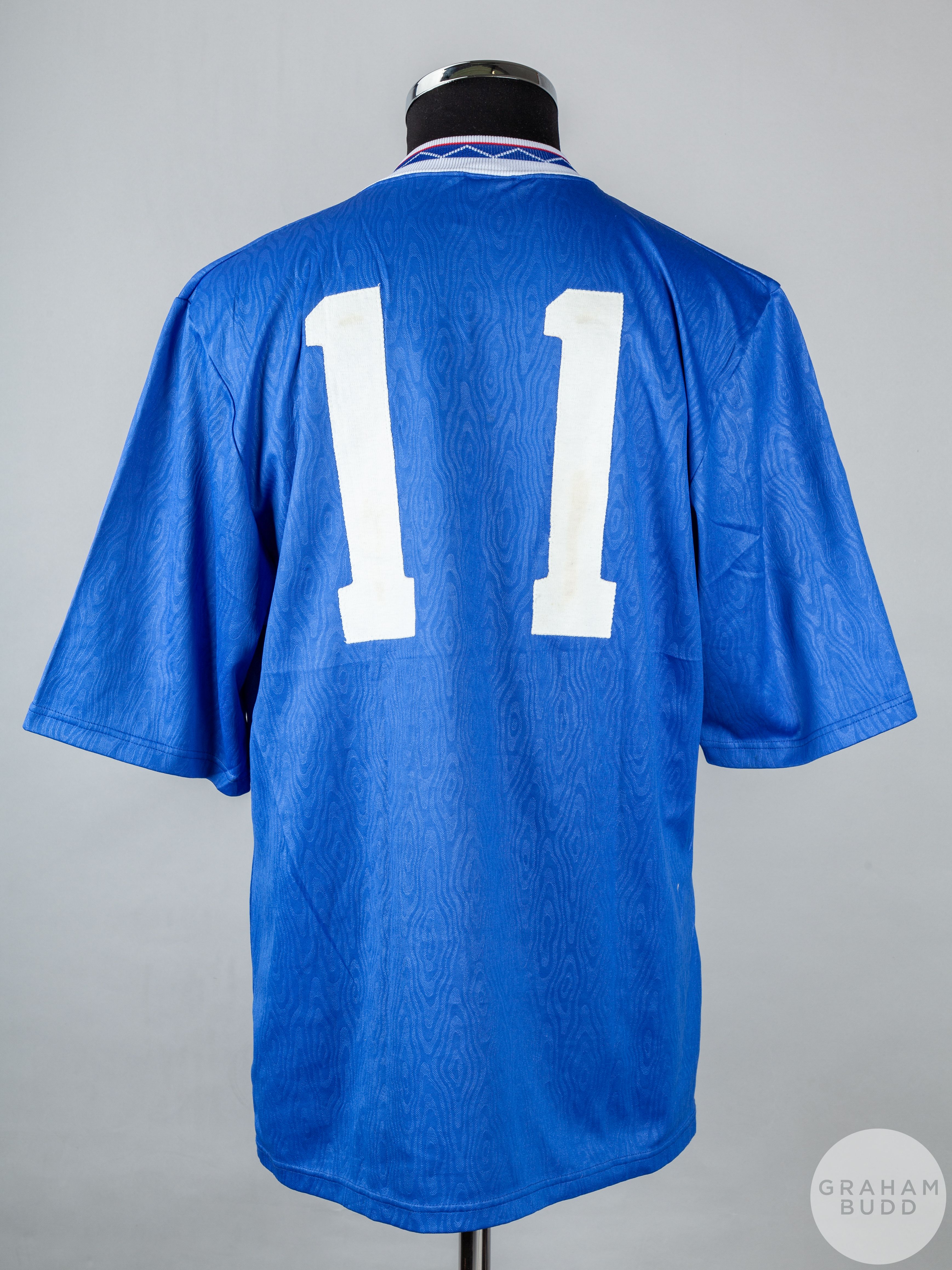 Blue and white No.11 Rangers v. Airdrieonians Scottish Cup Final shirt - Image 2 of 4