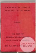 Manchester United player issued tour itinerary, 1970
