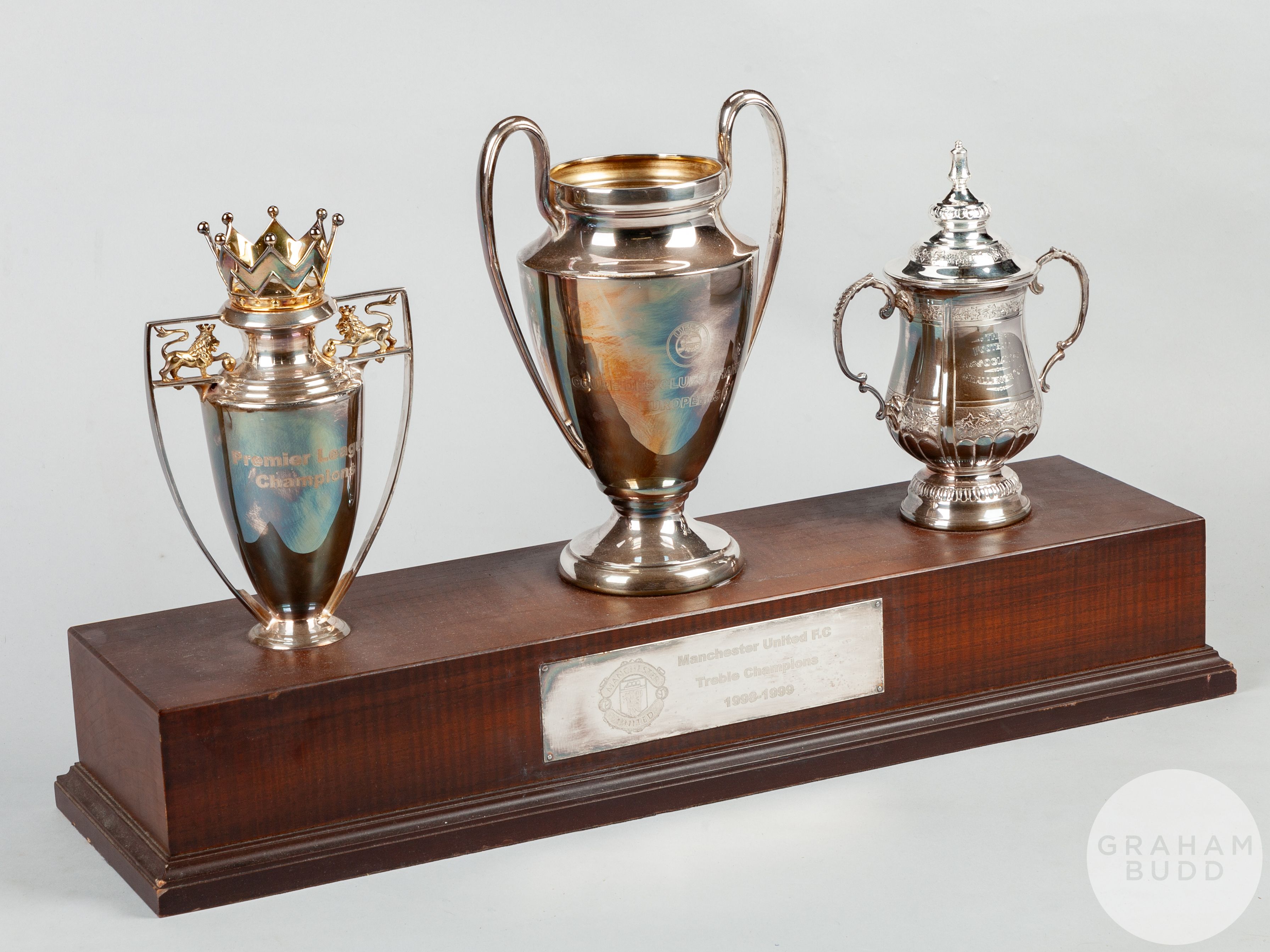 Manchester United Treble Season 1999 replica trophies