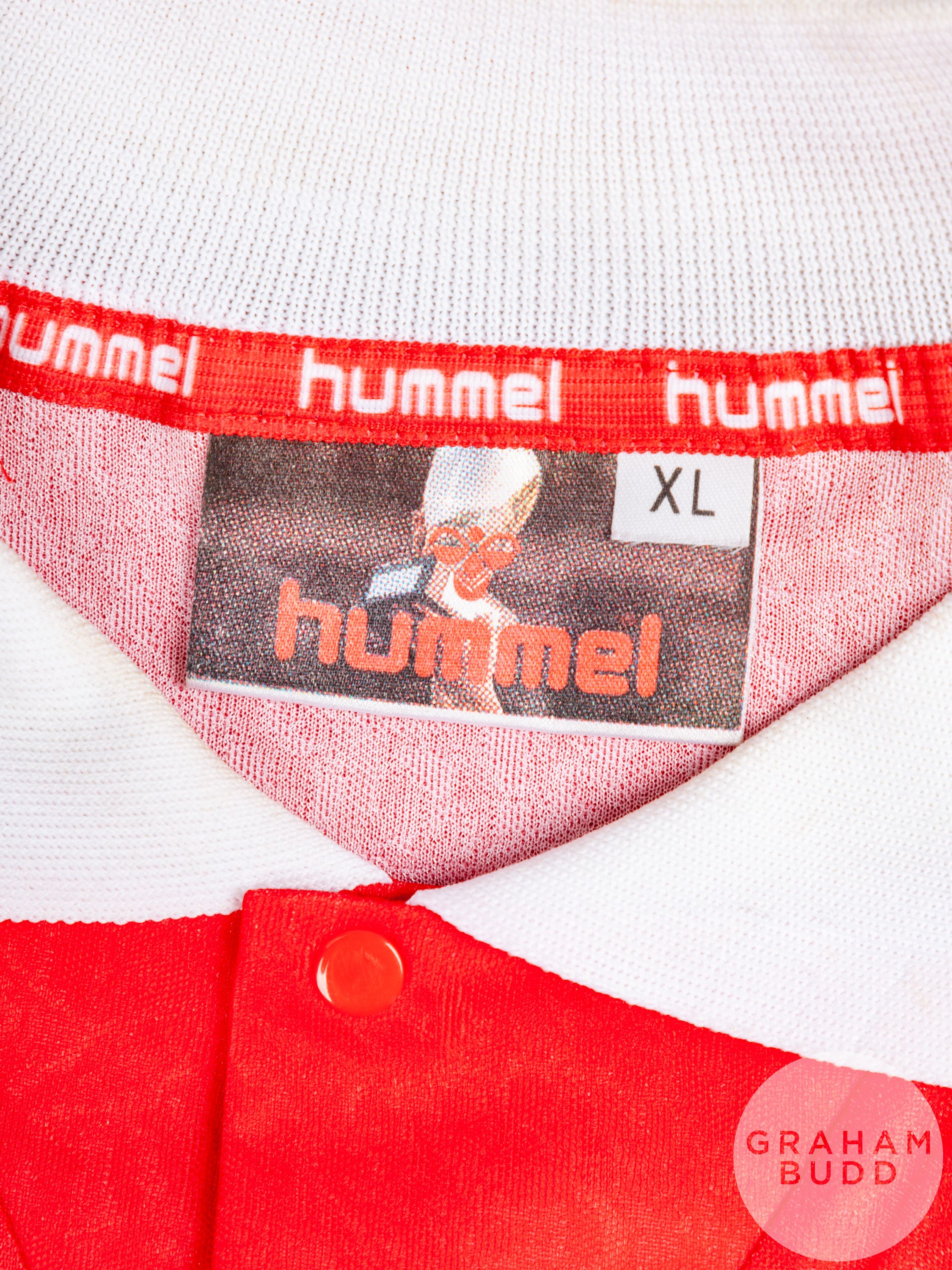 Brian Laudrup red and white No.11 Denmark short-sleeved shirt - Image 4 of 5