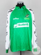 Green and white No.14 Hibernian Craig Levein Benefit Match long-sleeved shirt