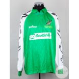 Green and white No.14 Hibernian Craig Levein Benefit Match long-sleeved shirt