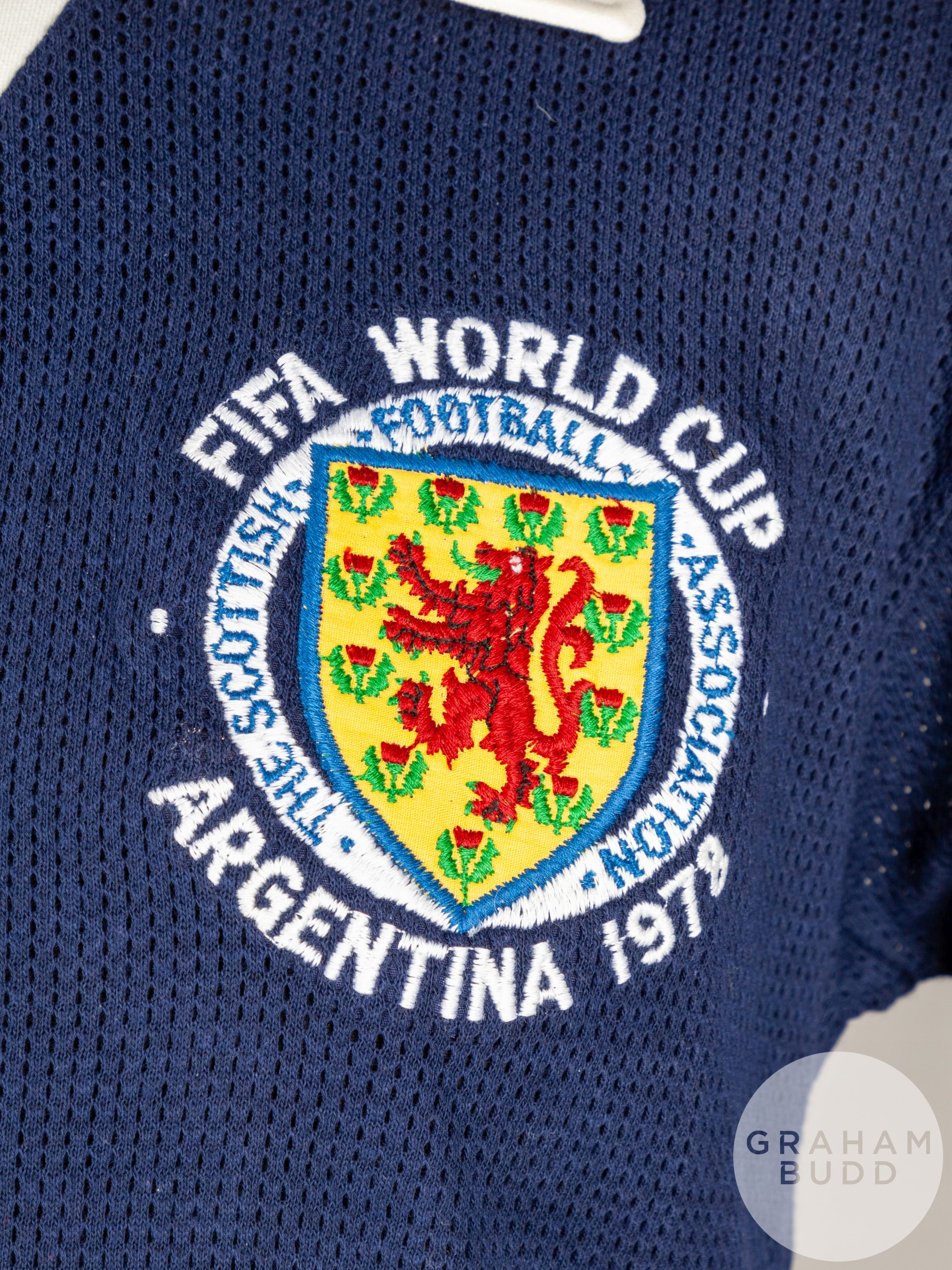 An official blue airtex Scotland 1978 World Cup short-sleeved shirt - Image 3 of 6