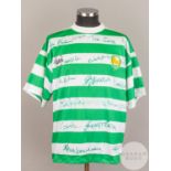 Green and white Celtic 25th Anniversary Lisbon Lion shirt, Bukta