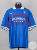 Ally McCoist blue and white No.14 Rangers short-sleeved shirt, 1997-98