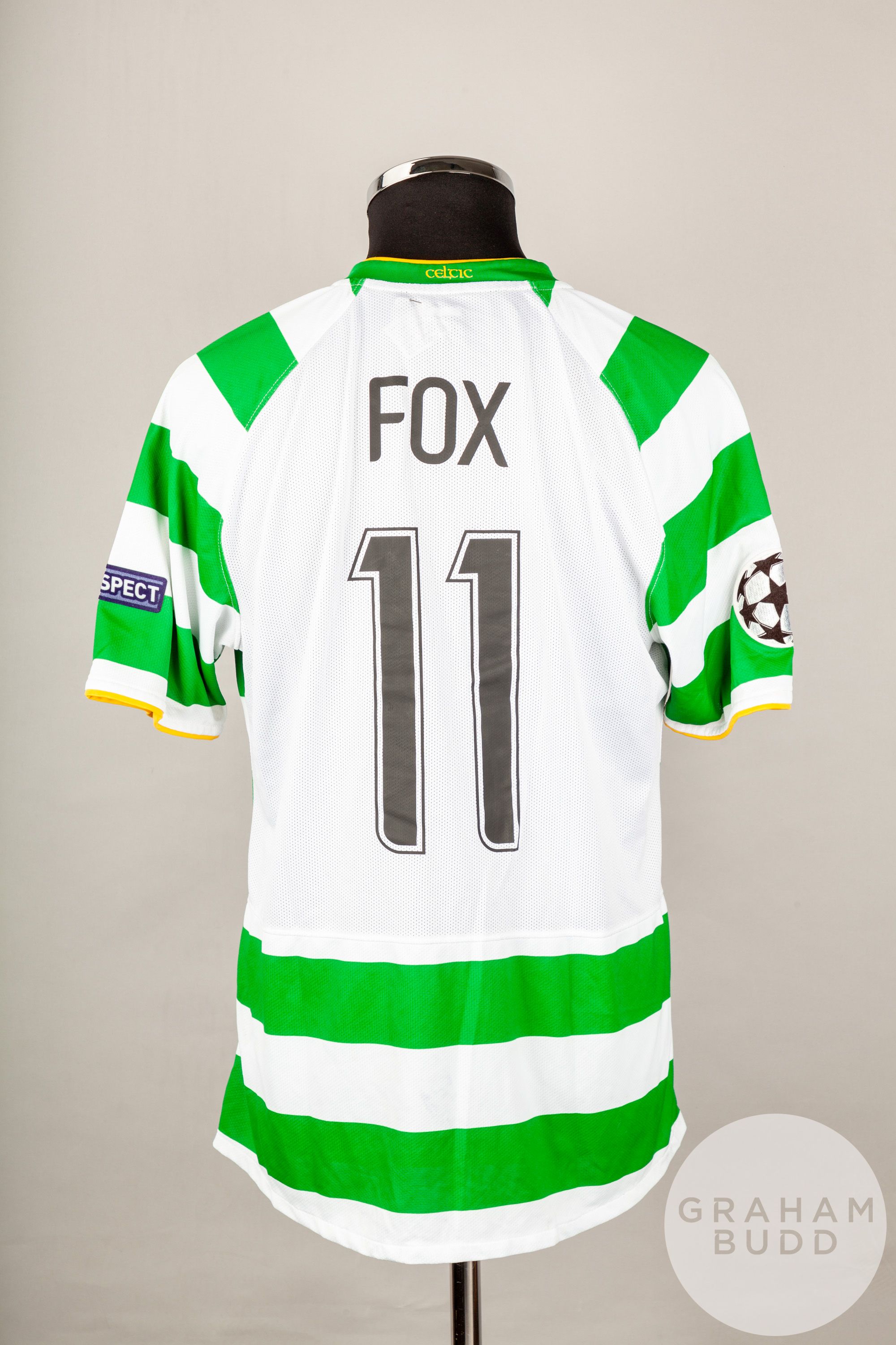 Danny Fox green and white No.11 Celtic Champions League short-sleeved shirt - Image 2 of 6