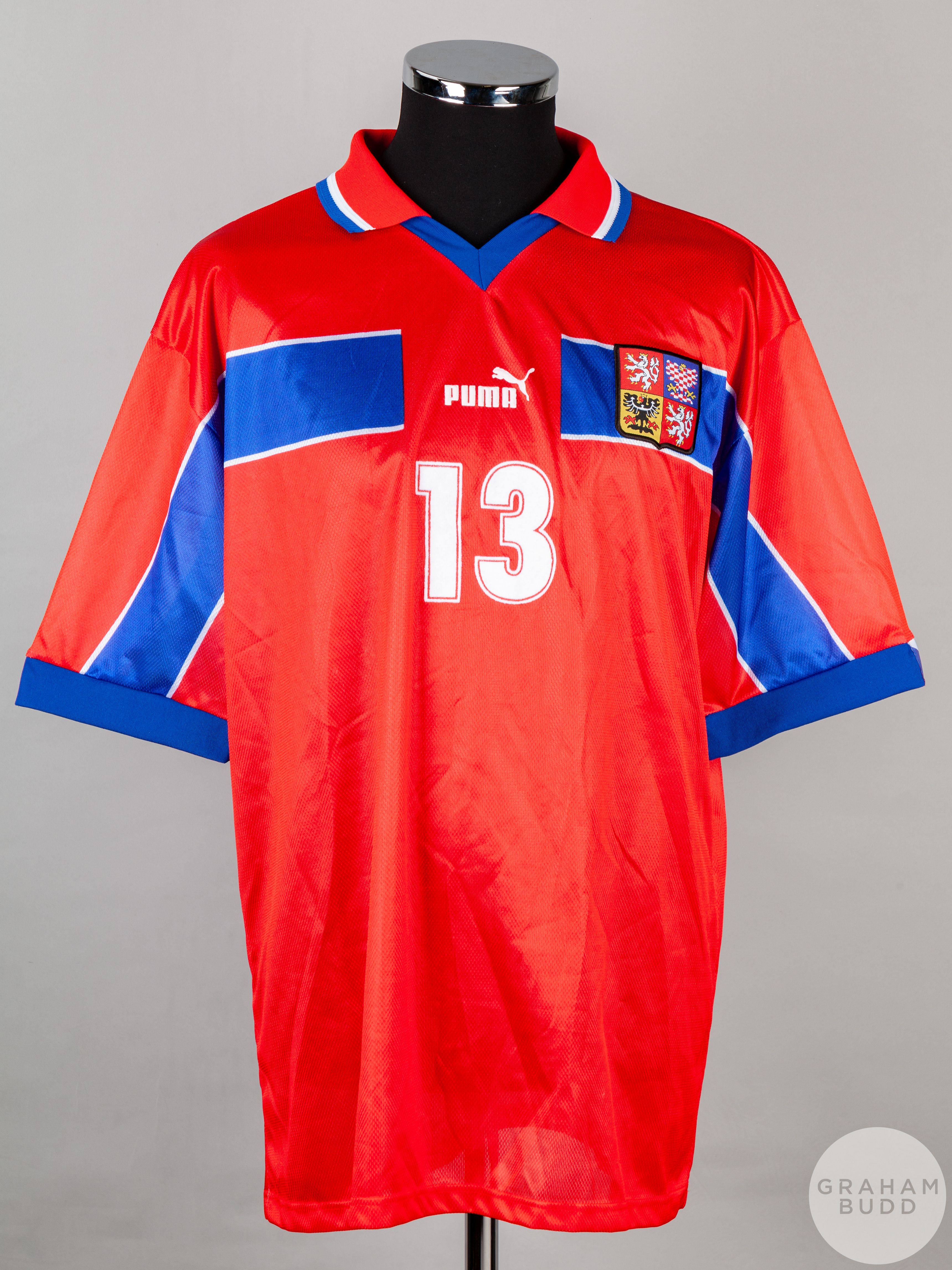 Red and blue No.13 Czechoslovakia v. Scotland short-sleeved shirt, 1999