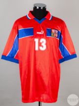 Red and blue No.13 Czechoslovakia v. Scotland short-sleeved shirt, 1999