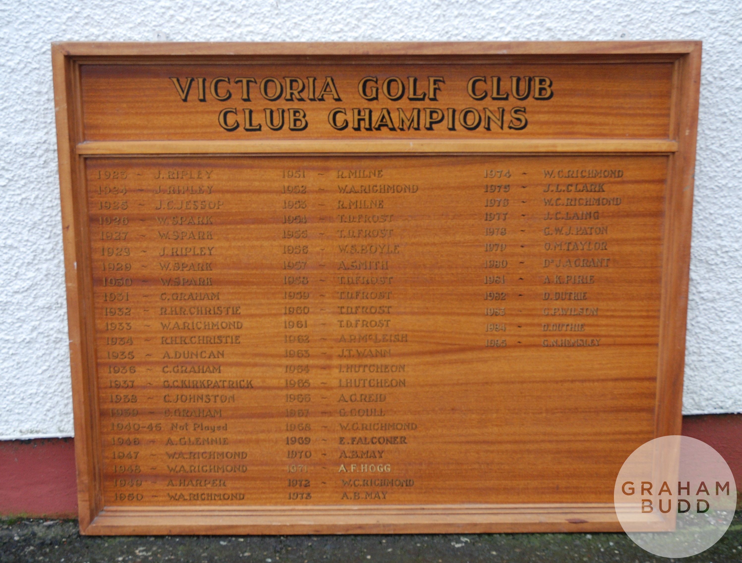 Two large Victoria Golf Club honour boards - Image 2 of 4