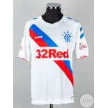 Scott Arfield white, red and blue No.37 Rangers short-sleeved shirt