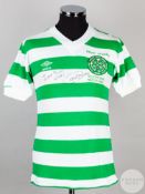 Davie Provan green and white Celtic Danny McGrain Testimonial short-sleeved shirt