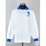 Gianluigi Lentini white and blue No.11 Italy International long-sleeved shirt