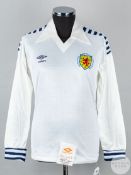Rare white and blue Scotland International long-sleeved shirt
