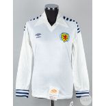 Rare white and blue Scotland International long-sleeved shirt