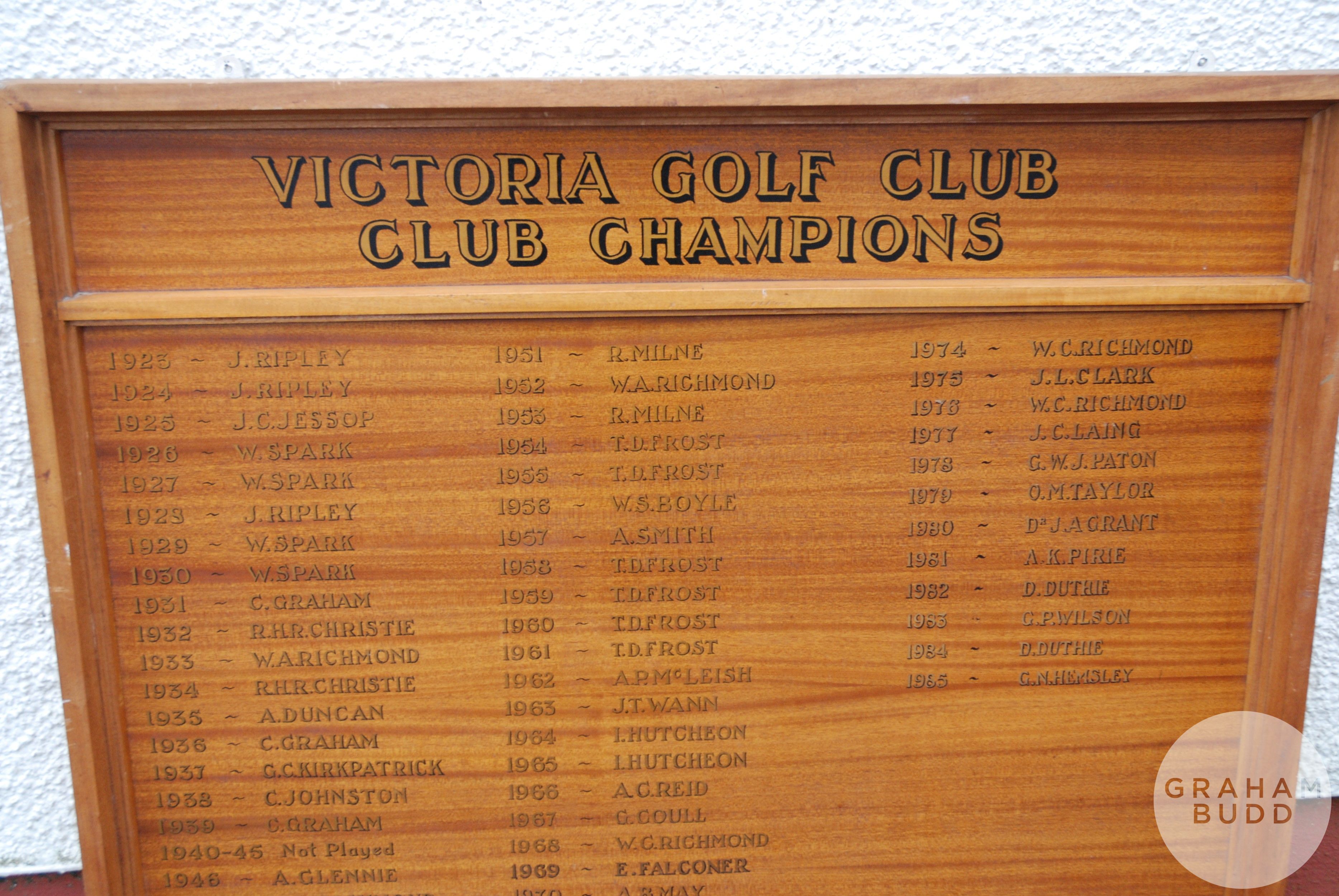 Two large Victoria Golf Club honour boards - Image 3 of 4