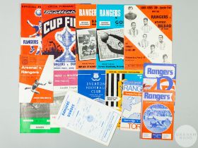 Fourteen Rangers match programmes and ticket autographed by John Greig, 1960-70s