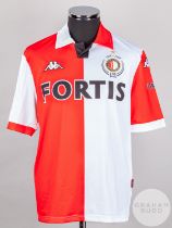 Michael Mols red and white No.14 Feyenoord short-sleeved shirt, 2008-09