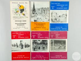 Six Edinburgh Select Charity match programmes, 1950s and 1960s