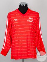 Red and white No.3 Aberdeen long-sleeved shirt, 1985-86