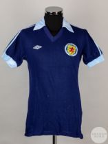 Alex McLeish blue and white No.5 Scotland v. England short-sleeved shirt