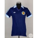 Alex McLeish blue and white No.5 Scotland v. England short-sleeved shirt