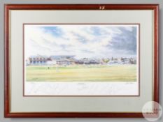 Signed Colin Vokes 'Summer Skies' County Ground Northampton print,