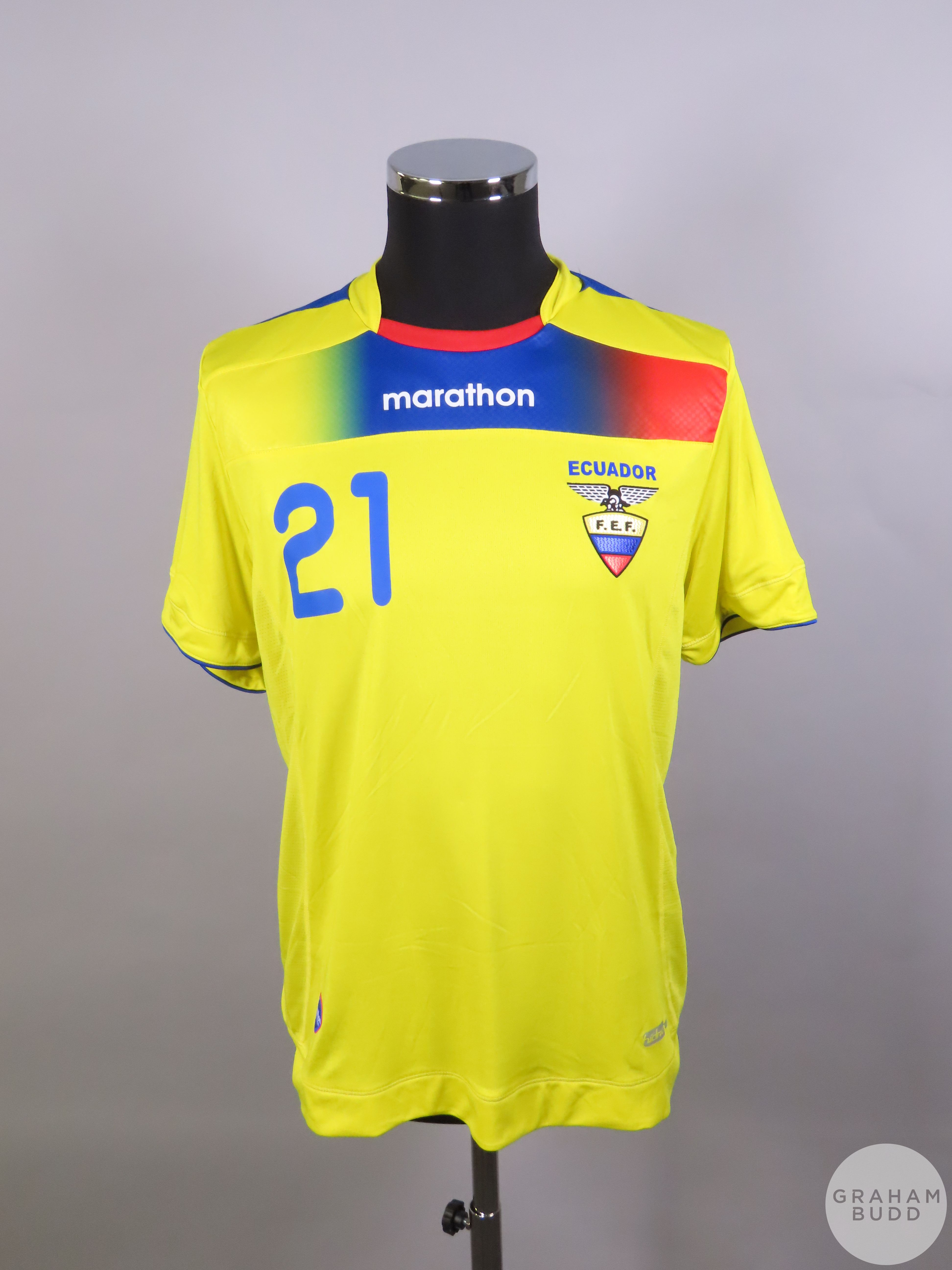 Yellow Ecuador No.21 home shirt, 2011,