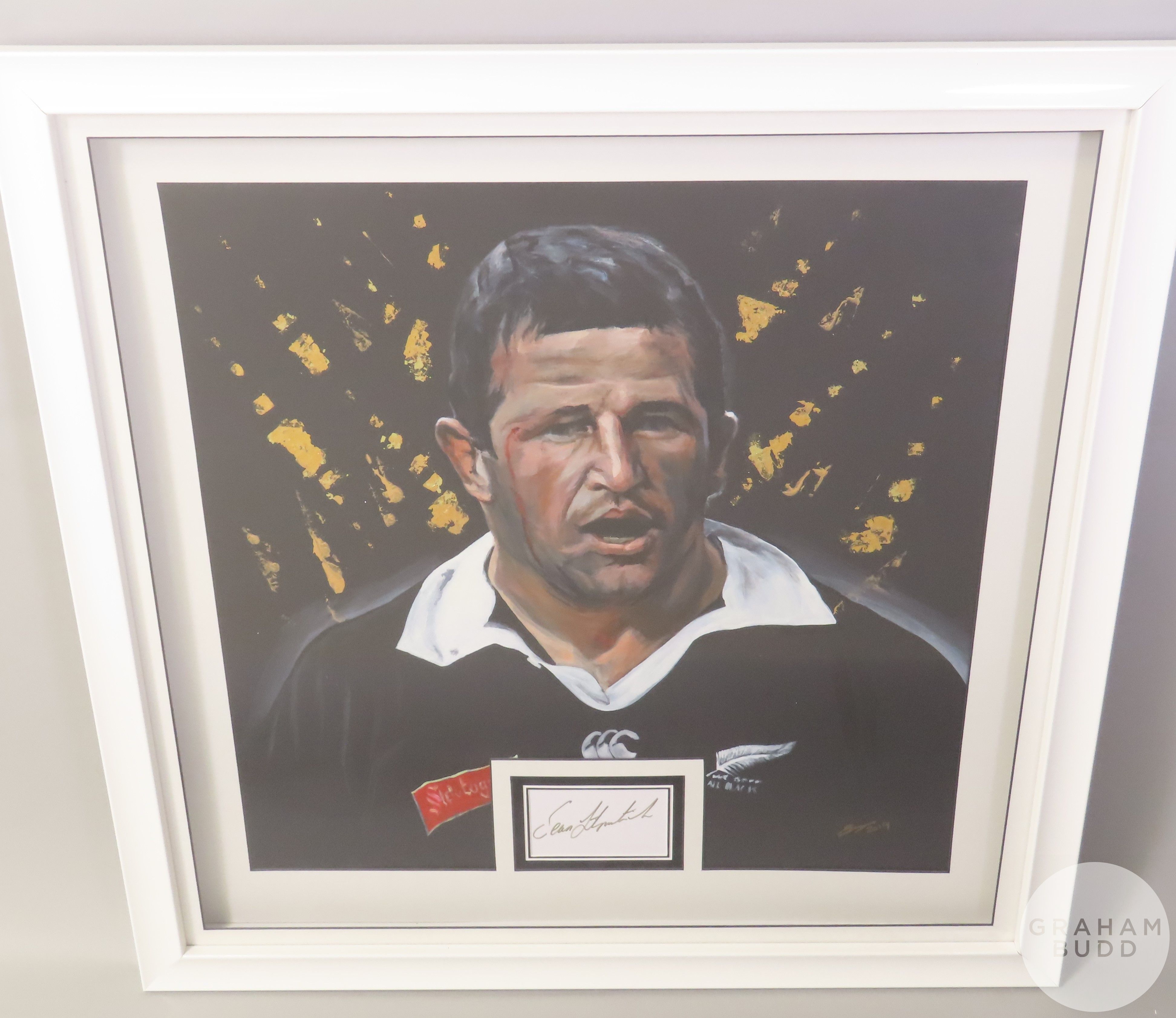 Portrait of New Zealand Rugby legend Sean Fitzpatrick