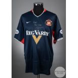 Gary Breen signed blue and red No.5 Sunderland short-sleeved shirt, 2003-03