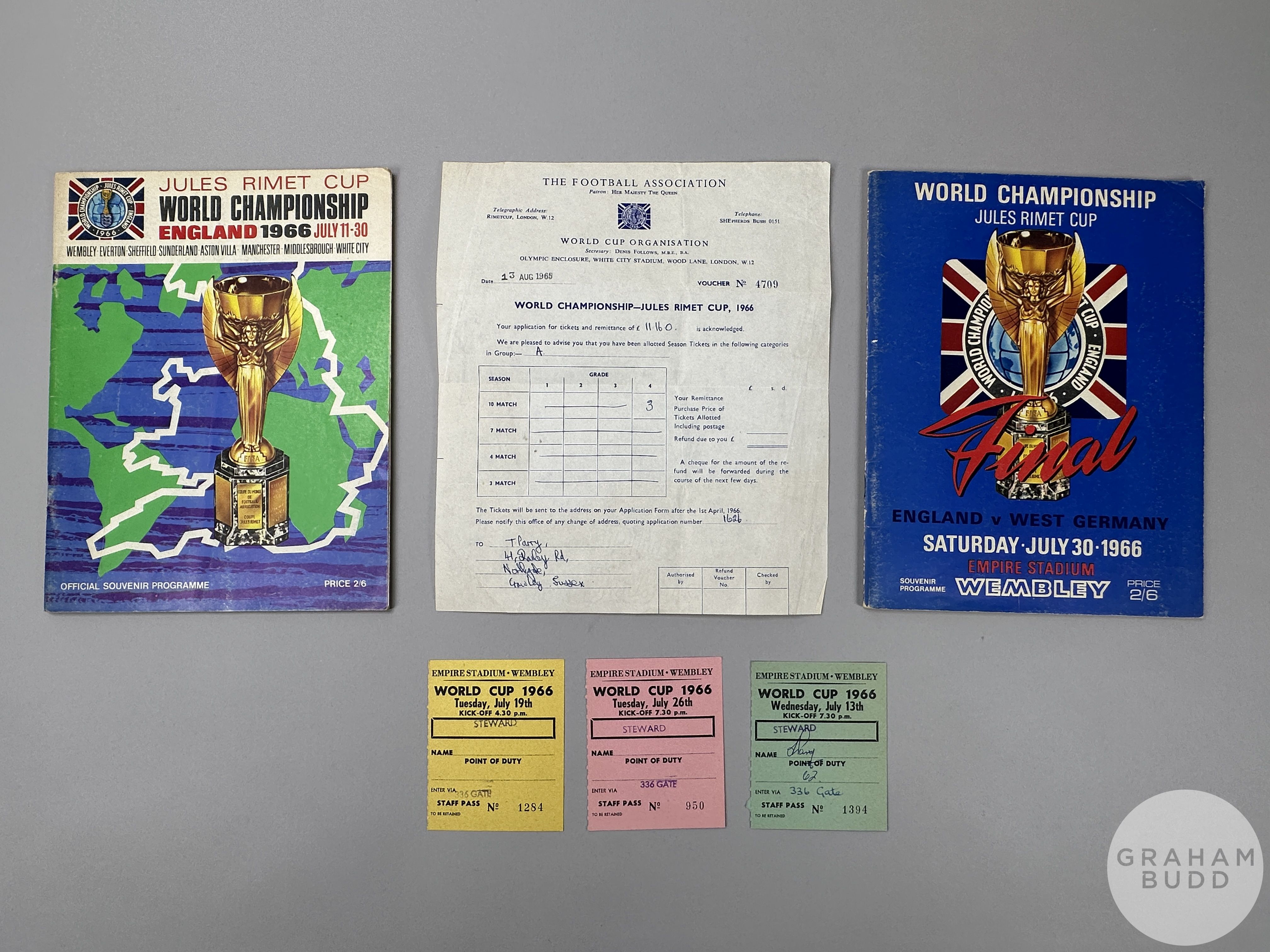 1966 World Cup Final competition souvenir programme & England v West Germany final programme