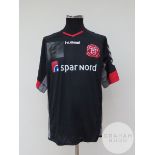 Kasper Risgard black, grey and red Aalborg BK no.21 away shirt, 2007-08,
