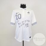 Etienne Capoue white and blue No.20 France match spare short-sleeved shirt, 2012