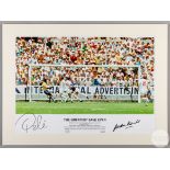 A large colour photographic print of The Greatest Save Ever by Gordon Banks of England against Pe