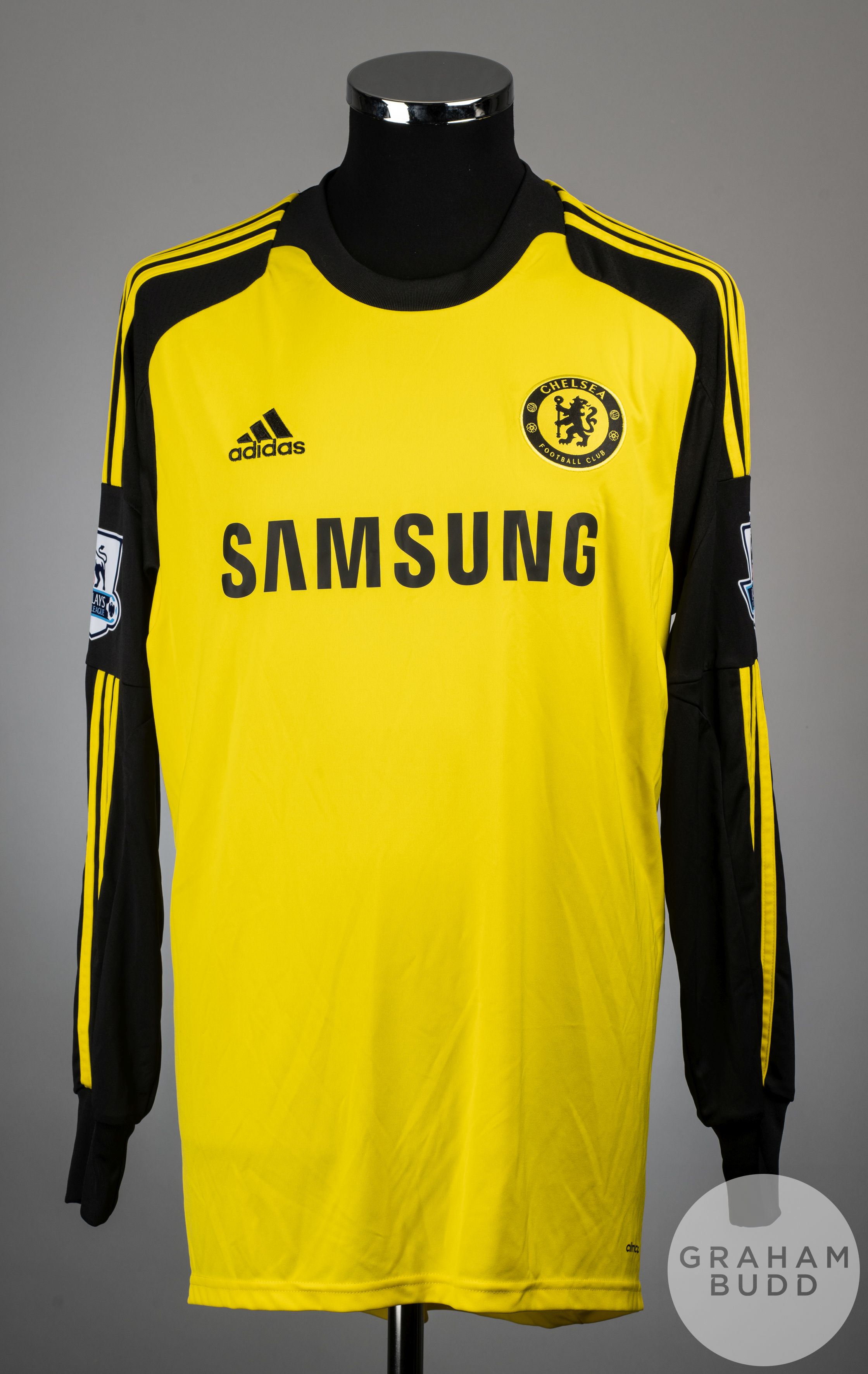 Petr Cech yellow and black No.1 Chelsea match worn long-sleeved shirt, 2013-14