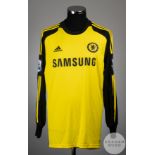 Petr Cech yellow and black No.1 Chelsea match worn long-sleeved shirt, 2013-14