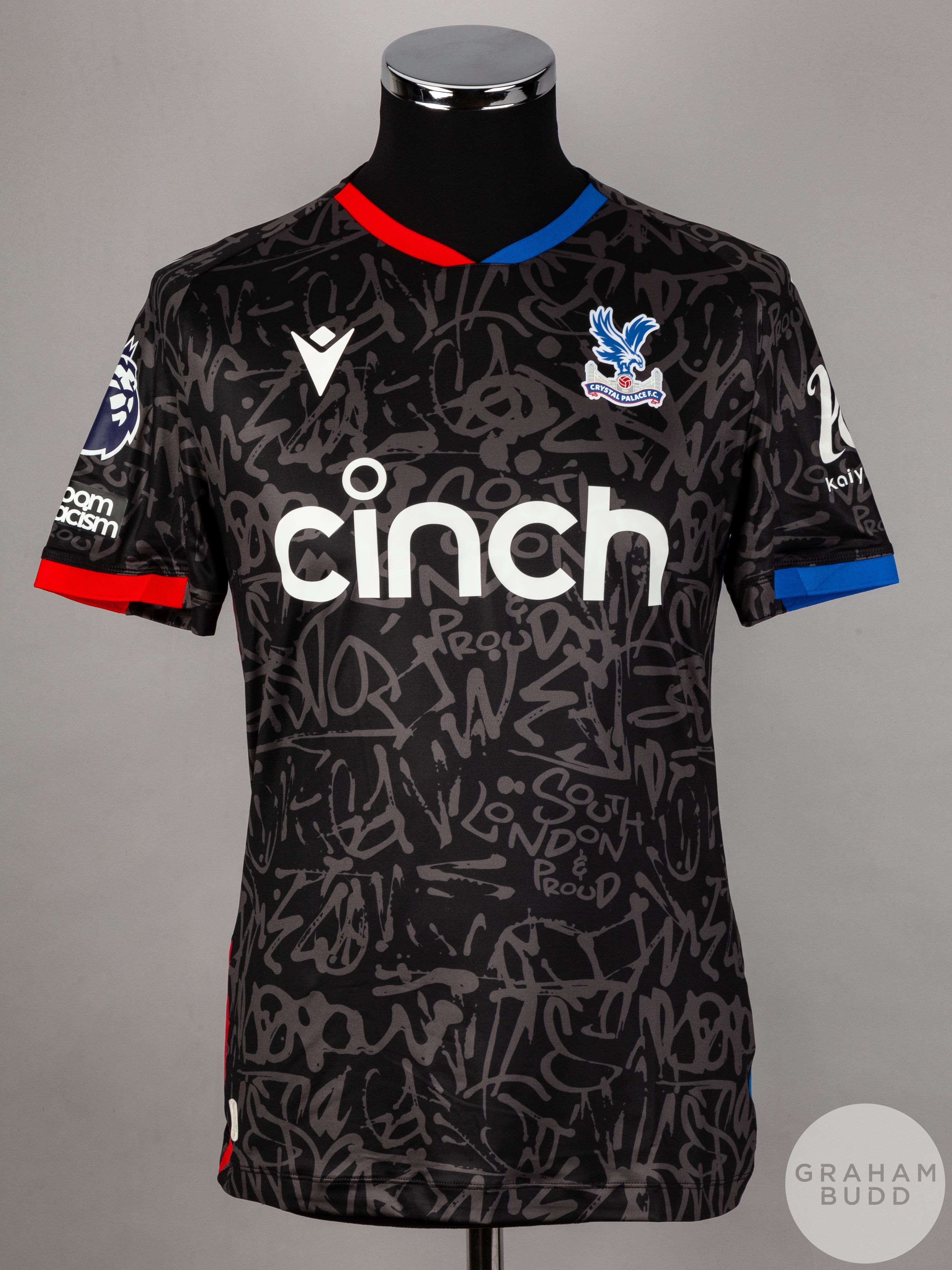 Michael Olise signed black, red & blue Crystal Palace No.7 third choice shirt, season 2023-24,